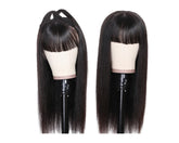 Straight Human Hair Wigs With Bangs Full Machine Made Brazilian Human Cerise Alfie