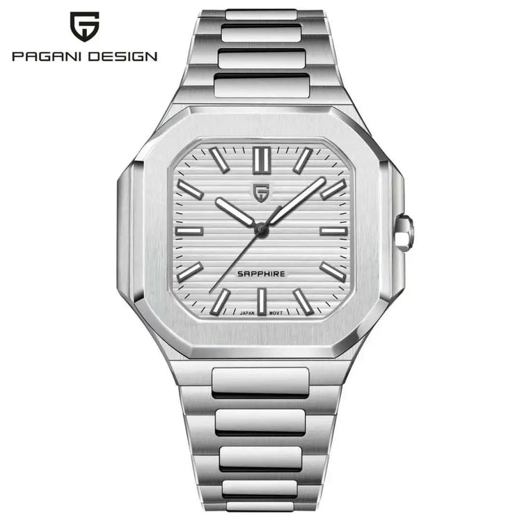 TOP New PAGANI DESIGN 37MM Square Men Quartz Watches Luxury Sapphire Glass AR Coated Business Watch VH31 Luminous Watch for Men Khamik Shop Online