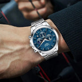 LIGE Luxury Fashion Quartz Man Watch Classic Business Auto Date Gentlemen Steel Band Moon Phase Waterproof Watches for Men Male Khamik Shop Online
