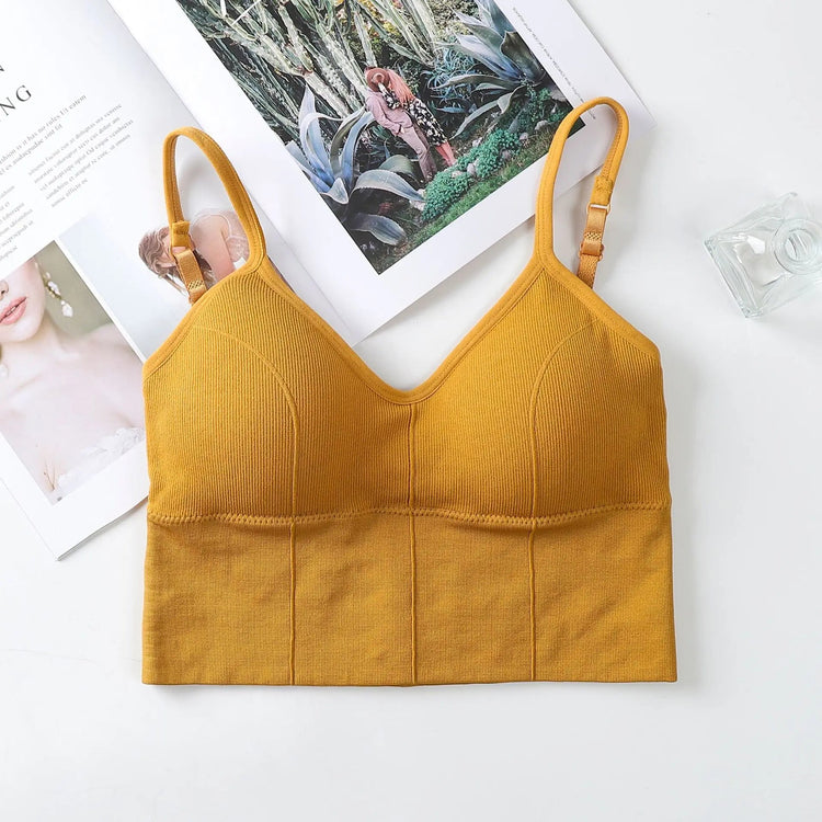 Women Tank Crop Top Seamless Underwear Vintage Crop Top Female Tanks Vest Camis Padded U Back Woman Sexy Sport Lingerie Camisole Khamik Shop Online