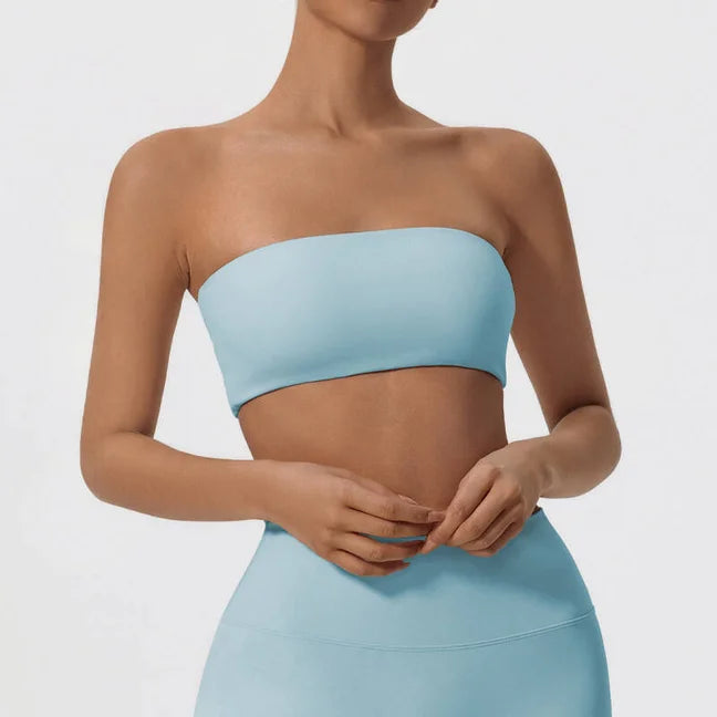 Strapless Sports Bra Gym Crop Top Women Quick-Drying Yoga Clothes Women Tube Bra Fitness Chest Wrap Underwear Workout Bra Female Khamik Shop Online