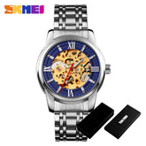 Fully Automatic Mechanical Watch Men Stainless Steel Circular Single Folding Buckle Metal Hollow Spiral Watch Reloj Hombre Khamik Shop Online