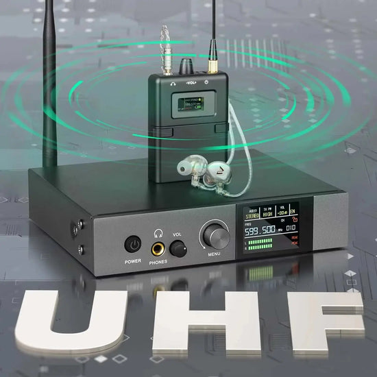590-599mhz stereo IEM UHF Stage DJ Wireless in Ear Monitor System Monitoring with in Earphone Wireless for Stage Studio sound Khamik Shop Online