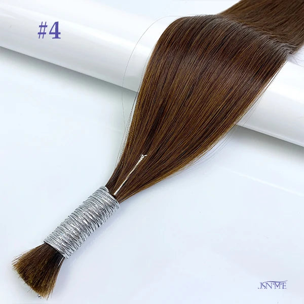 JSNME Bulk Human Hair Extensions 100% Real Human Hair Extension Straight 50g Black Brown Blonde 613 Color For Salon 14"-26" Inch Khamik Shop Online