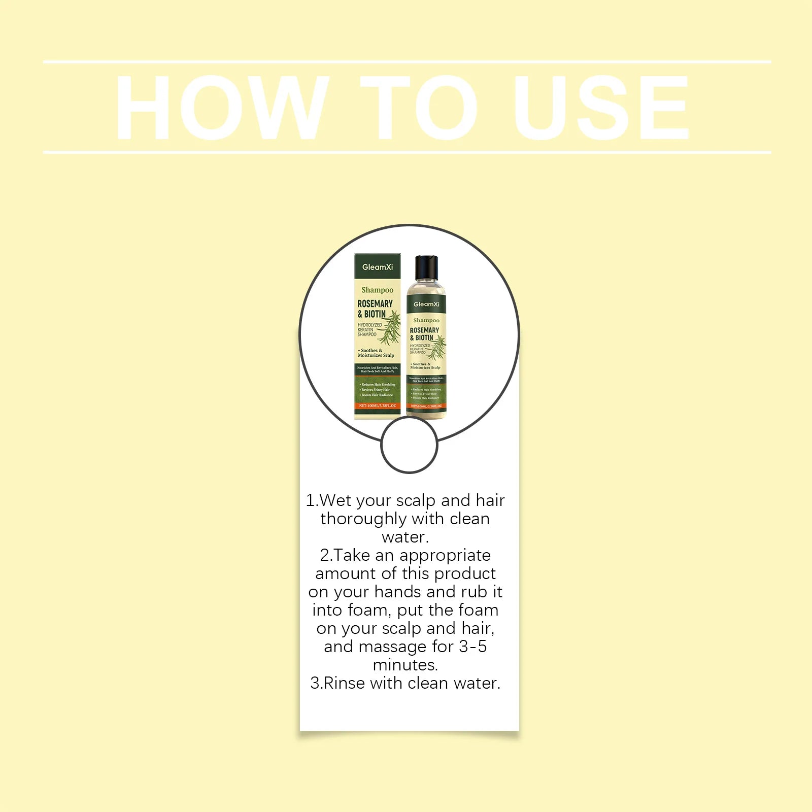 Rosemary Shampoo Thickening Volumizing Nourishing Oil Control Dry Damaged Repair Scalp Cleansing Smoothing Strengthening Shampoo