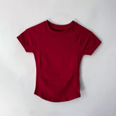 Women Seamless Yoga Shirt Short Sleeve Gym Top Workout Running Tee Fitness Activewear Breathable Athletic Sports Clothing Vest Khamik Shop Online
