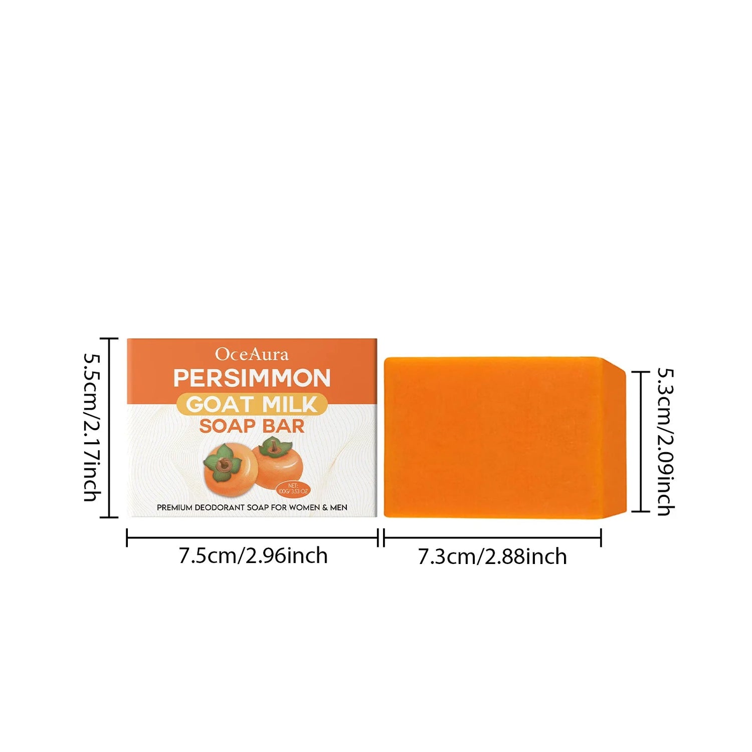 OceAura Persimmon Goat Milk Fragrance Soap Moisturizes, Moisturizes, Mildly Cleanses, Fragrances, Softens and Cares Skin Soap Khamik Shop Online