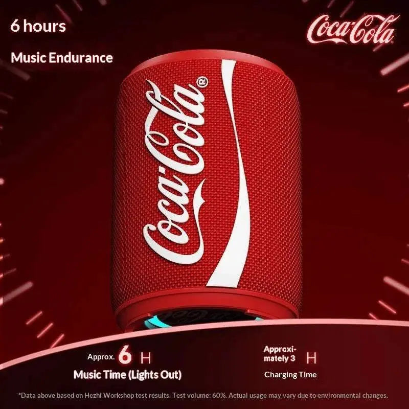 New Coke-Cola Collaboration Bluetooth Audio Bluetooth 5.4 RGB Lighting Voice Activation Card Slot Portable Bluetooth Speaker Khamik Shop Online