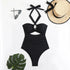 Women Swimsuit Halter Neck Solid Swimsuit Backless Waist Cinching Bathing Suit Ruched Bust High Cut Swimwear Black Woman Khamik Shop Online