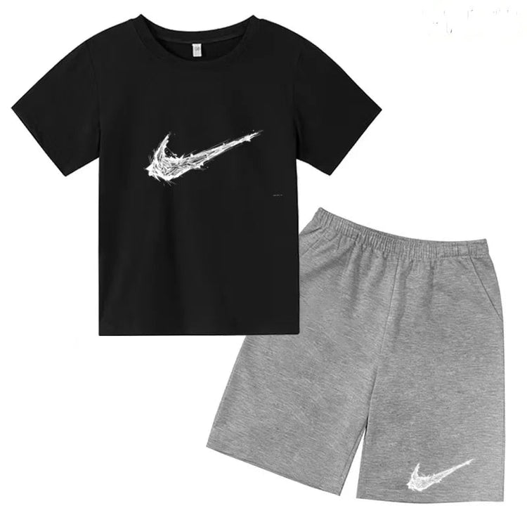 Summer Brand White T-shirt+Shorts Two-piece Set Kids New Clothing Fashion Letter Boy Girl3-13Yrs Sports Short-sleeved Casual Set Khamik Shop Online