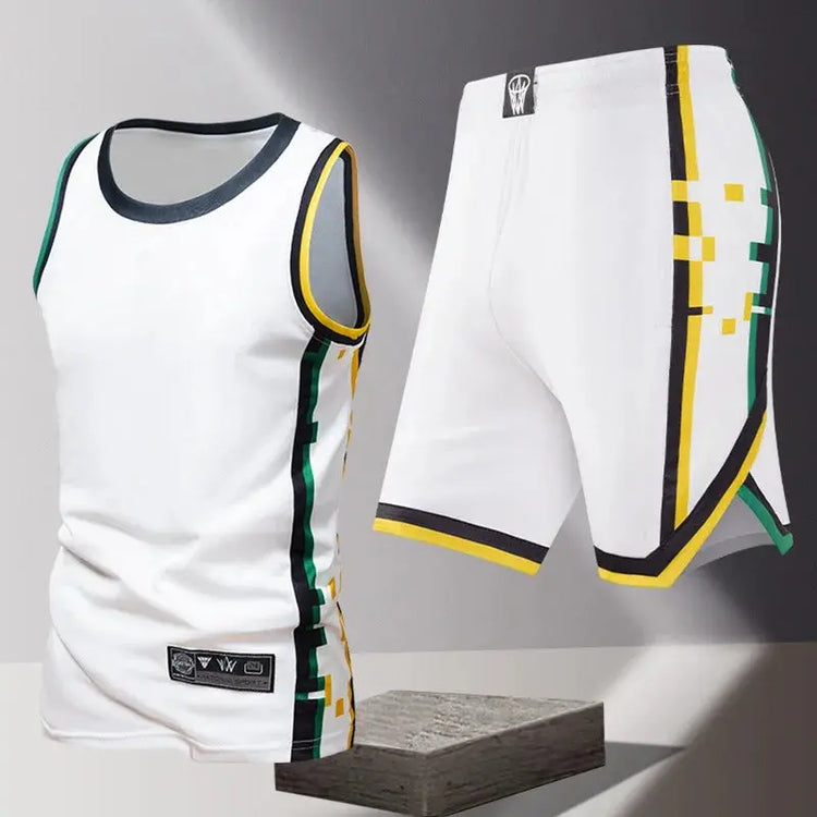 Summer Daily Outdoor Leisure Trend Versatile Sportswear Men Fashion Trend Sports Sleeveless Vest Five Quarter Shorts 2-piece Set Khamik Shop Online