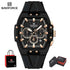 NAVIFORCE Mens Sport Watches 5ATM Waterproof Chronograph Tonneau Silicone Strap Luminous Casual Quartz Male Wristwatch Gifts box Khamik Shop Online