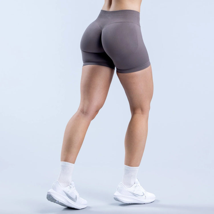 No Logos Shorts | 4.5" leggings Low Ribbed Rise Cycling Women Yoga Workout Clothes Gym Scrunch Bum Seam Seamless Fitness Tights Khamik Shop Online