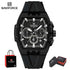 NAVIFORCE Mens Sport Watches 5ATM Waterproof Chronograph Tonneau Silicone Strap Luminous Casual Quartz Male Wristwatch Gifts box Khamik Shop Online