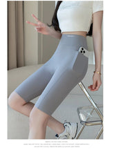 Big Size Leggings Women Sports Shark Shorts with Pocket Stretchy High Waist Hip Lift Workout  Running Quick-drying Gym Shorts Khamik Shop Online
