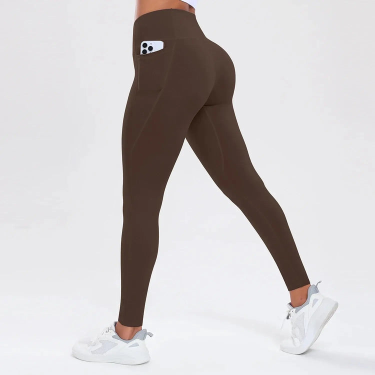 Women Yoga Pants with Pockets Butt Lifting Tummy Control Sports Leggings High Waist Fitness Tights Gym Clothing Sportswer Khamik Shop Online
