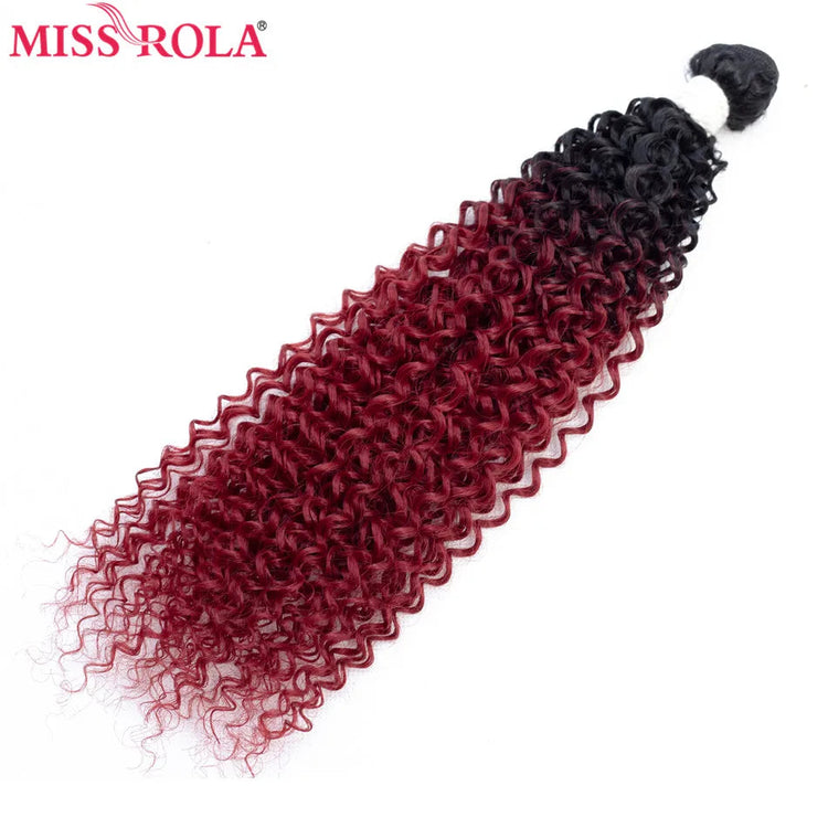 Miss Rola Ombre Hair Bundles Synthetic Kinky Curly Hair Extensions Sew In Hair Weaves 18-22 inch 6pcs/Pack 200g Hair Wefts Khamik Shop Online