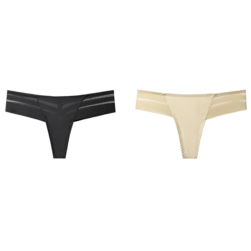 1/2Pcs Sexy Transparent Mesh Thongs Seamless Perspective Brazilian Panties Low Waist Women'S Lingerie