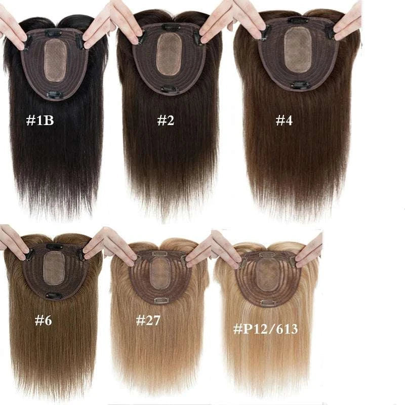 Silk Base Top Women Topper Clip In Real Human Hair Hairpiece Human Hair Extension Thin Breathable Blonde Toppers Hair Women Wig Khamik Shop Online