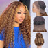 Perruque lace front ondulée deep wave en cheveux humains ombrés avec sangle cachée et densité 260
