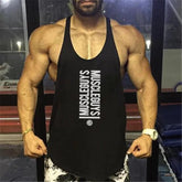 Summer Men Gym Workout Printed Tank Tops Y Back Fitness spaghetti straps Muscle Fit Stringer Sportswear Bodybuilding Cotton Tee Khamik Shop Online