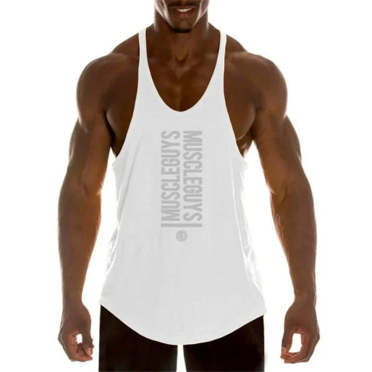Summer Men Gym Workout Printed Tank Tops Y Back Fitness spaghetti straps Muscle Fit Stringer Sportswear Bodybuilding Cotton Tee Khamik Shop Online