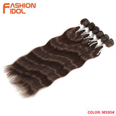 FASHION IDOL Water Wave Hair Bundles Synthetic Hair Extensions Ombre Blonde Hair Weave Bundles 6pcs 20" High Temperature Fiber Khamik Shop Online
