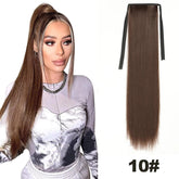 Straight Long Ponytail Extensions 22inch Natural Black Wrap Around Synthetic Hair Piece Pony Tail Hair Hairpieces for Women Girl Khamik Shop Online
