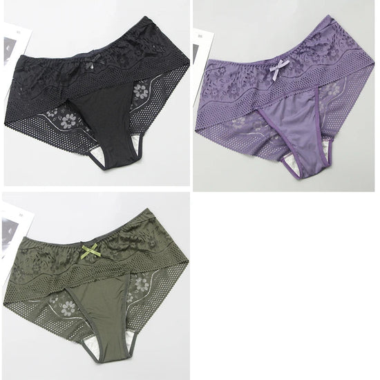 DaiNaFang New Plus Size Underwear Women Sexy Transparent Lace Modal Cotton Panties High Waist Large Lingerie Khamik Shop Online