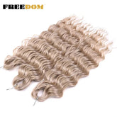 FREEDOM Synthetic Curly Braiding Hair Extensions 24 Inch/60 cm Long Deep Wavy Twist Crochet Braids Hair Ombre Brown Rainbow Hair Khamik Shop Online