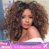 34 Inch Deep Wavy Lace Front Wig in Chocolate Brown Featuring 200 Density And 13X6 HD Lace. This Curly Human Hair Wig Is Ideal for Women And Comes with Pre-Added Natural Hair Threads in Shade 4 Brown Khamik Shop Online