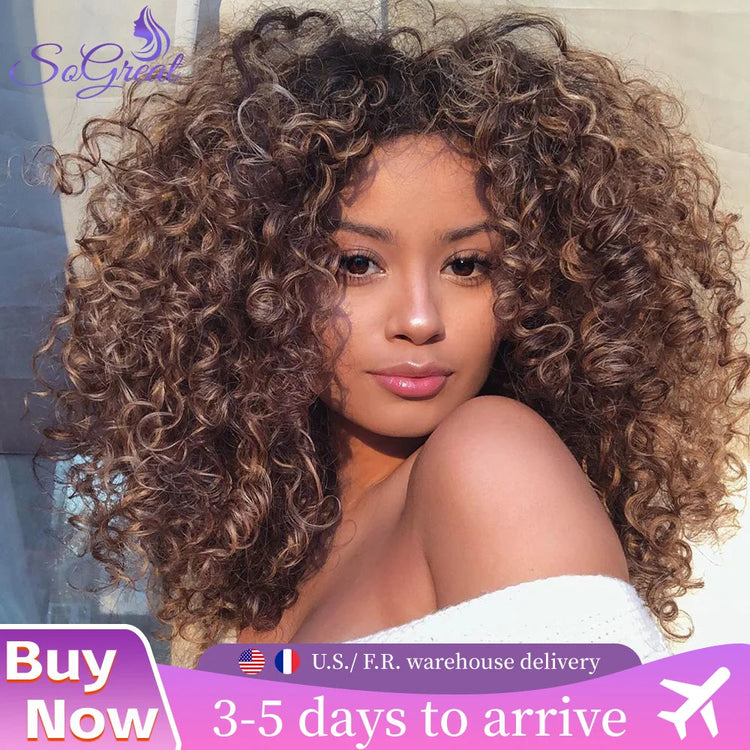 34 Inch Deep Wavy Lace Front Wig in Chocolate Brown Featuring 200 Density And 13X6 HD Lace. This Curly Human Hair Wig Is Ideal for Women And Comes with Pre-Added Natural Hair Threads in Shade 4 Brown Khamik Shop Online