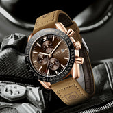 LIGE Leather Watches Men Fashion Business 30M Waterproof Quartz Wristwatch Chronograph Date Luxury Luminous Sports Man Watch+Box Khamik Shop Online