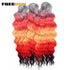 FREEDOM Synthetic Curly Braiding Hair Extensions 24 Inch/60 cm Long Deep Wavy Twist Crochet Braids Hair Ombre Brown Rainbow Hair Khamik Shop Online