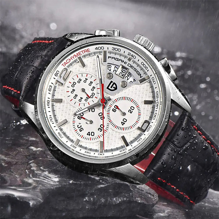 PAGANI DESIGN New PD-3306 Chronograph Men Watch Top Brand Classic Leather Waterproof Quartz Wristwatch for Man Gift Reloj Hombre Khamik Shop Online