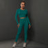 2Pcs Women Sets Energy Seamless Gym Suits Bubble Butt Sports Pants+Long Sleeve Shirts Push Up Running Sets Tracksuits Tights Set Khamik Shop Online