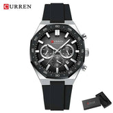 CURREN Fashion Casual Men Sports Watch Chronograph Silicone Belt Auto Date Dial Quartz Wristwatch Male Reloj Relogio Masculino Khamik Shop Online