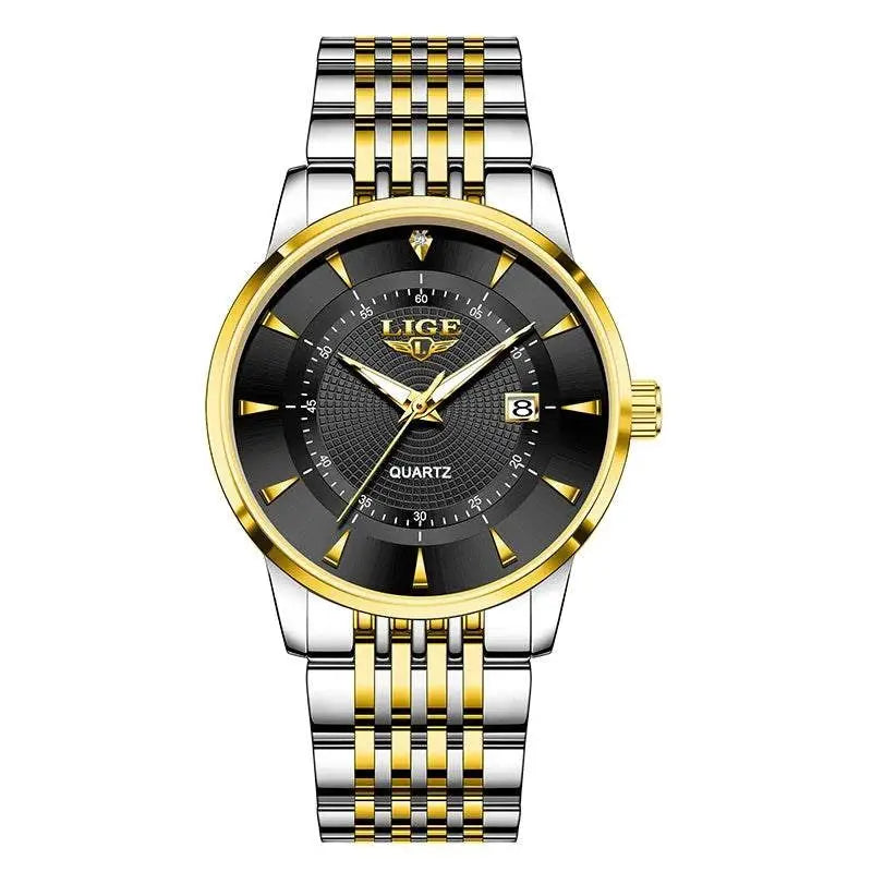 LIGE New 2026 Luxury Man Watch Waterproof Stainless Steel Luminous Date Watch Fashion Simple Casual Man’s Quartz Watches Box Khamik Shop Online