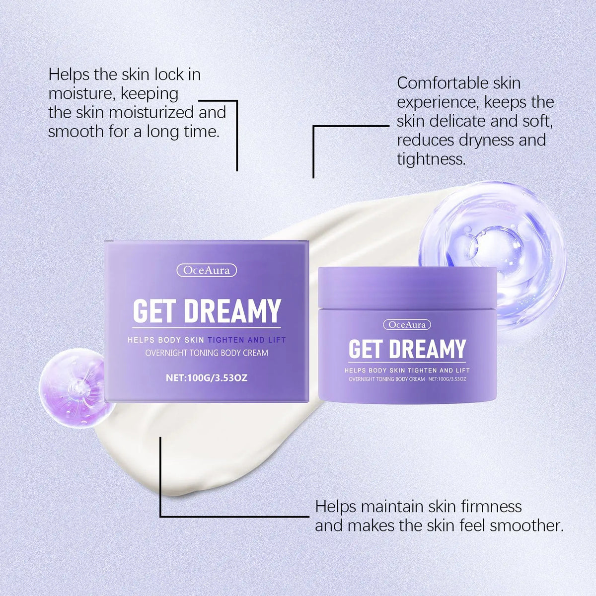 Get Dreamy Body Firming Cream Shaping Lifting anti Wrinkle Smoothing Brightening Prevent Dry Tightening Loose Skin Care Products