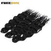 FREEDOM Synthetic Curly Braiding Hair Extensions 24 Inch/60 cm Long Deep Wavy Twist Crochet Braids Hair Ombre Brown Rainbow Hair Khamik Shop Online