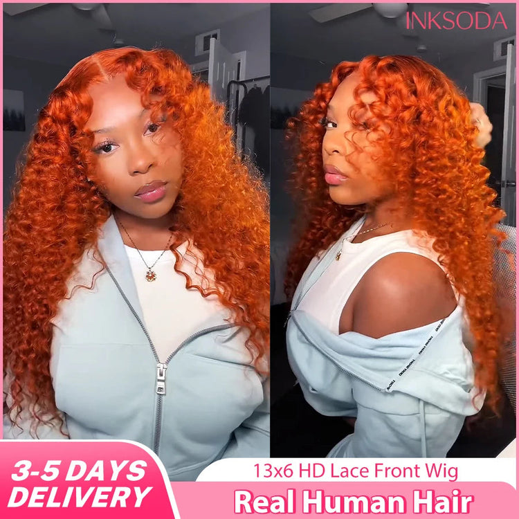 220% Density Ginger Orange Water Wave 