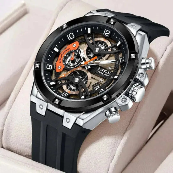 LIGE Simple Fashion Quartz Man Watch Silicone Outdoor Casual Sports Waterproof Luminous Calendar Random Gift Box Watches for Men Khamik Shop Online