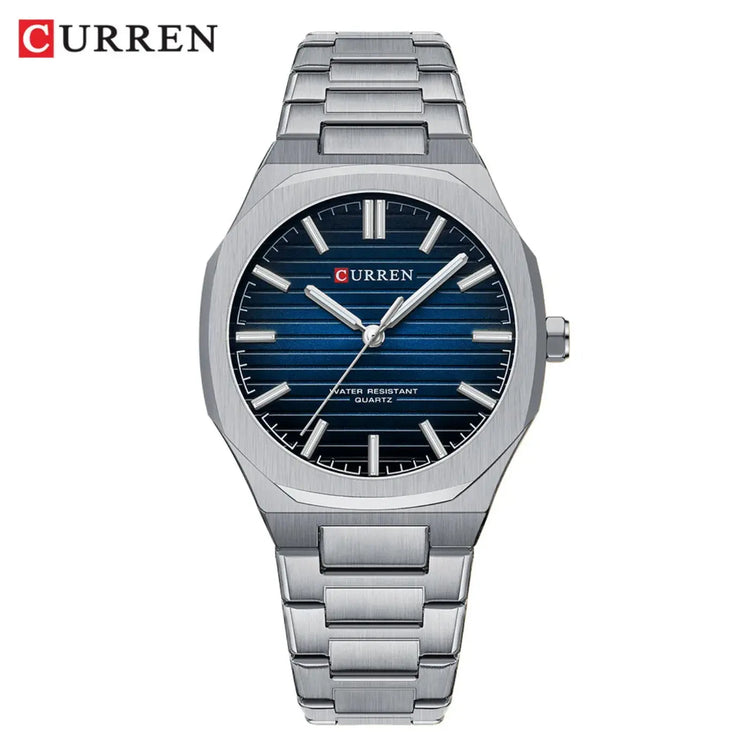 CURREN 8456 Business Quartz Stainless Steel Strap Watch Square Dial Casual Style Wristwatch with Waterproof Function Khamik Shop Online