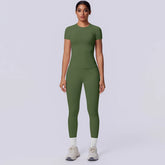 Rooftrellen New 2PCS/set Yoga Set Summer Quick Drying Fitness Sports Workout Top T-Shirt High Stretch Seamless Yoga Leggings Set Khamik Shop Online