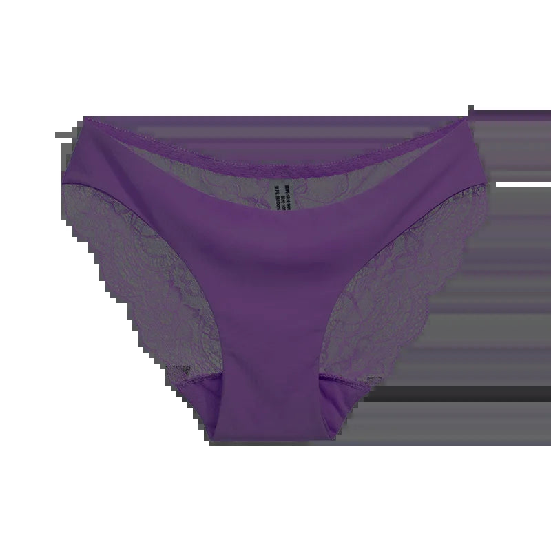 Fashion Lace Underwear Women Panties Sexy Briefs Solid Color Invisible Intimate Lingerie Female Breathable Seamless Panty
