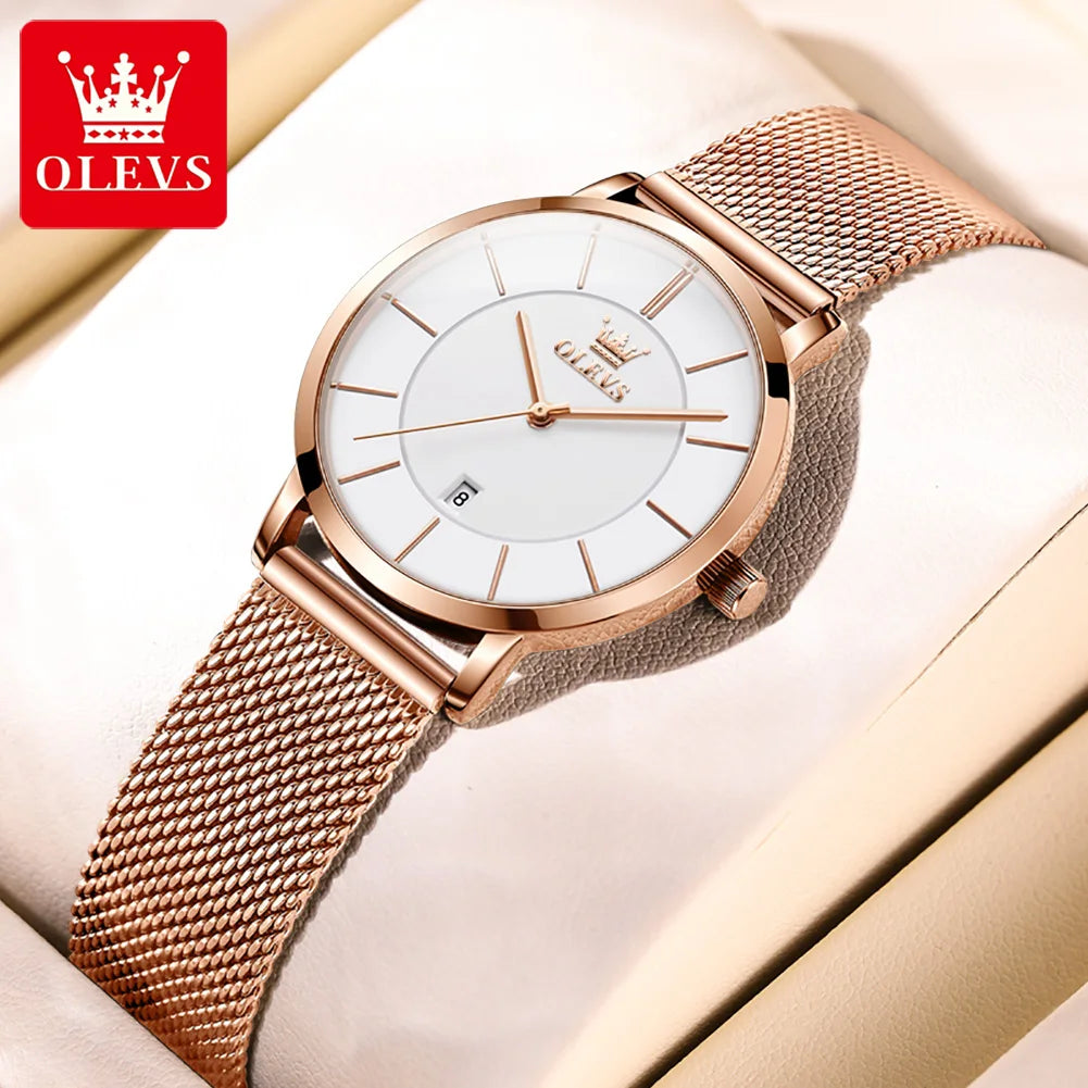 OLEVS Woman Watch 5869 Elegant Fashion Quartz Wristwatch Waterproof Date Watches For Woman Set Bracelet Watch Box Gifts Original Khamik Shop Online