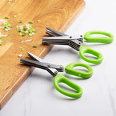 1 piece Multi-functional Stainless Steel 3/5 Layer Kitchen Scissors, Pepper Shredded Chopped Scallion Cutter Cut Cooking Tool Khamik Shop Online