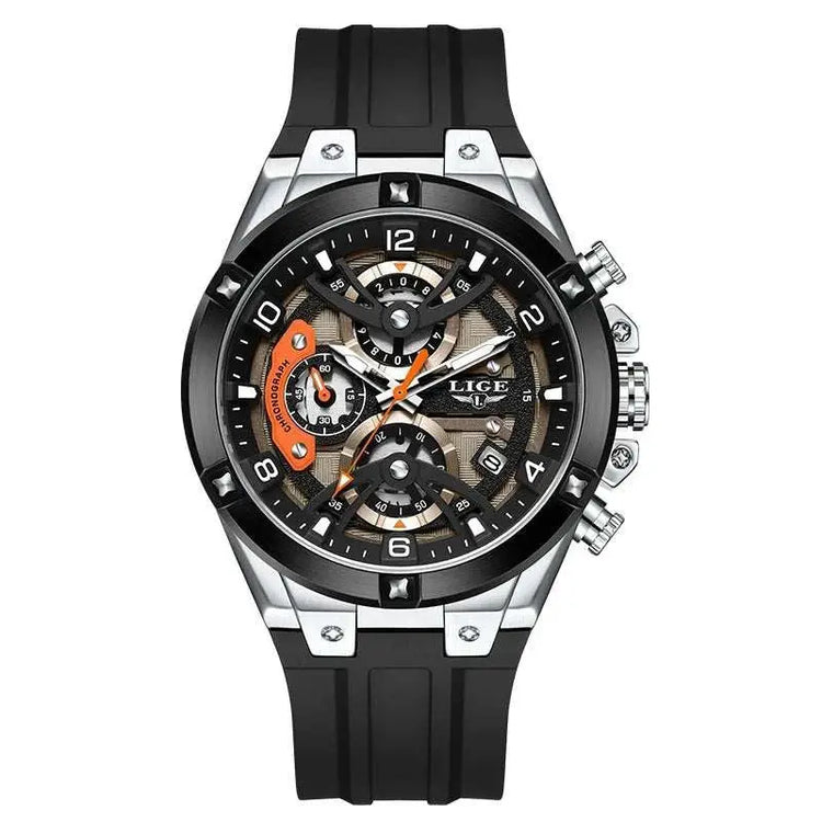LIGE Simple Fashion Quartz Man Watch Silicone Outdoor Casual Sports Waterproof Luminous Calendar Random Gift Box Watches for Men Khamik Shop Online