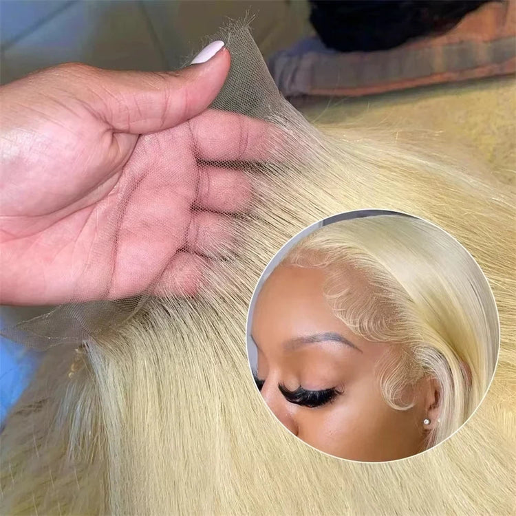613 Blonde Human Hair Wig HD Lace Front Pre Plucked Natural Hairline Straight Blonde Lace Frontal Wig for Women 13x4 13x6 4x4 Khamik Shop Online