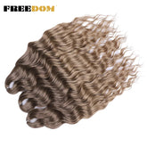 FREEDOM Synthetic Curly Braiding Hair Extensions 24 Inch/60 cm Long Deep Wavy Twist Crochet Braids Hair Ombre Brown Rainbow Hair Khamik Shop Online